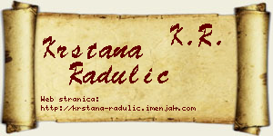 Krstana Radulić vizit kartica